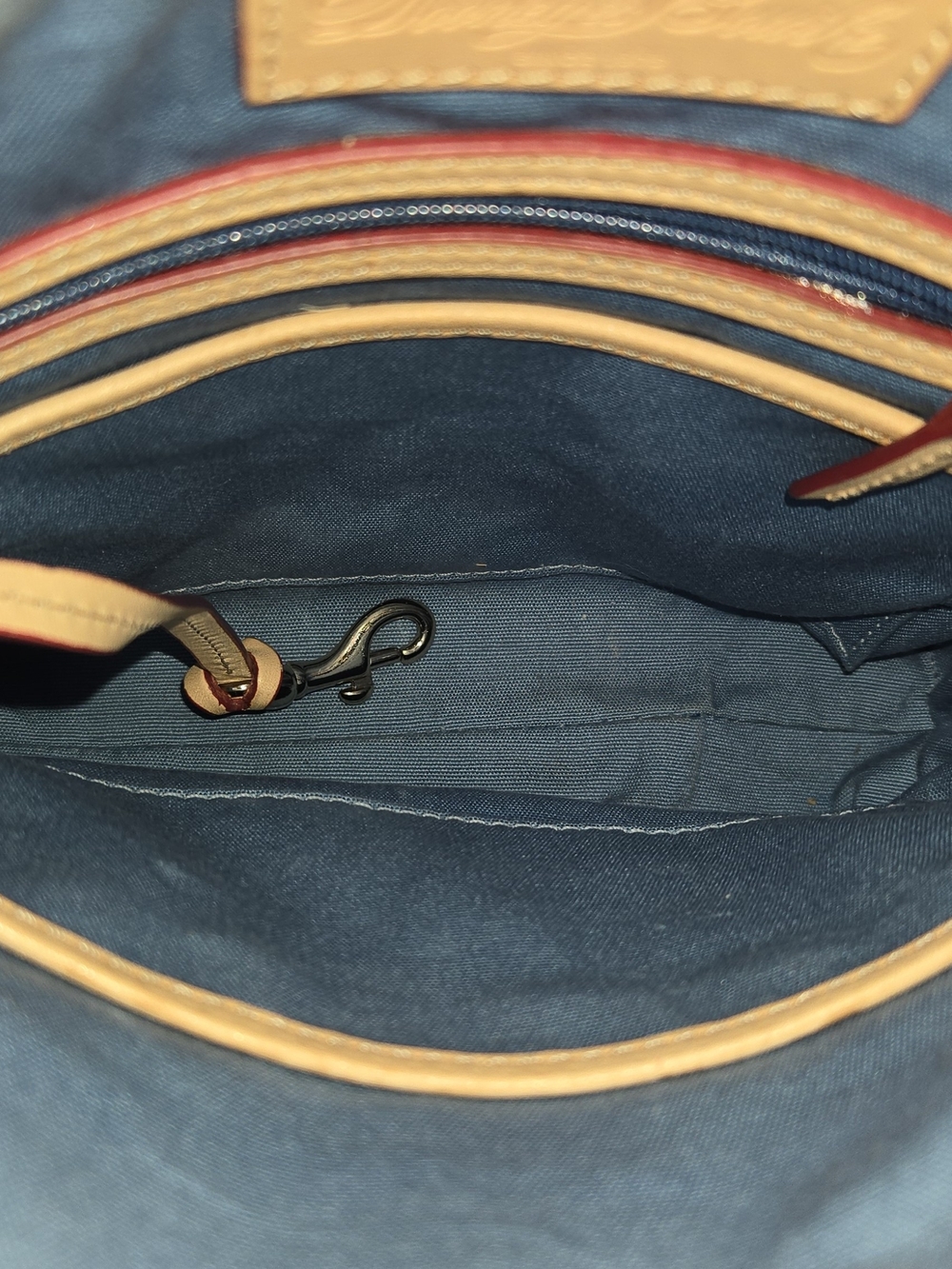 Dooney & Bourke Vintage/Y2K Multicolor Signature Crossbody Bag with Tan Strap - Picture 8 of 14